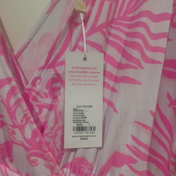 Lilly Pulitzer Pink and White Parigi Maxi Dress NWT - Picture 2 of 3